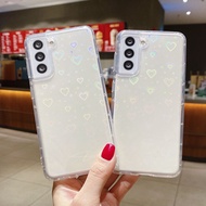 Love Heart Laser Clear Soft Phone Casing Realme 9i GT Q X C2 OPPO Reno 4 5 Lite 4F 5F 5Z A53S A54 A7