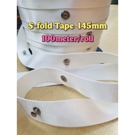 [100meter/Roll] S Fold Curtain Tape 145mm/ Ripple Fold/S Track Tape