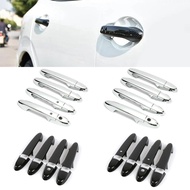 8Pcs Car Door Handle Frame Panel Cover Trim Protection For Honda City GM GN 2014-2025 Glossy Carbon 