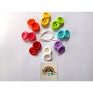 Kancing jumbo | Mainan meronce kancing besar | Kancing warna-warni jumbo 35cm | Mainan edukasi monte