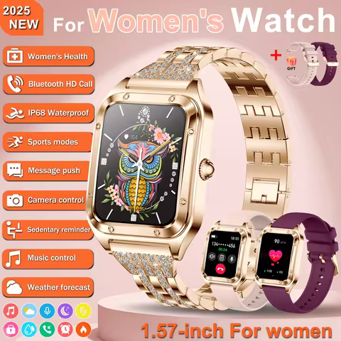 2025New NFC Smartwatch for Women 1.57 Inch with Heart Rate Monitor Bluetooth Call Function Health Tr