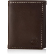 Timberland Mens Leather Trifold Wallet With ID Window Color: Brown Cloudy