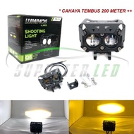 LAMPU TEMBAK SOROT MOTOR MOBIL LED LASER GUN LUMINOS Q6 2 WARNA HI LOW