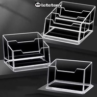 LATATPH 1Pcs Business Card Box, 1/2/3 Grids  Transparent Bussiness Card Holder, Acrylic Plastic Disp