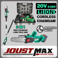 CSP209 20V Li-Ion 2 In 1 Cordless Mini Chainsaw Or Cordless Pole Saw Brushless Motor For Cutting Tree Branch Wood