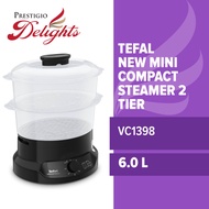 Tefal New Minicompact Steamer 2 Tier 6L VC1398