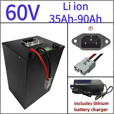 Batería y cargador de iones de litio , 60V, 30Ah, 40Ah, 50Ah, 60Ah, 70Ah, 80Ah, adecuado para electr
