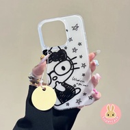 Cute Line Star Kitty Cat Cream Color Casing For OPPO Find X8 Pro X7 F27 F21 Pro Plus A3 A3i A2 A1 Pr