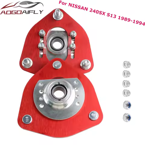 Front Suspension Top Mounts Coilover Kit Camber Plate Upper Mount Fit For NISSAN 240SX Silvia (S13) 