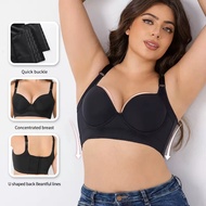 Plus size Wire Bra C D E F 36-48 Push up seamless Top up Lingerie Thin cup smooth Glossy Big cup hig