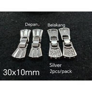 2 Fold Over or Snap Lock 3/5 Hole Fan Clasps Antique