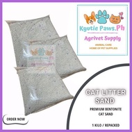 ☪ ◸ ▥ Cat litter sand bentonite and fine  repacked per kilo 1kg