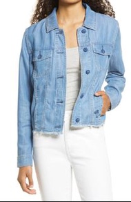 Tommy Bahama denim jacket 女款 輕薄牛仔外套 Chambray jacket women shirt Raw hem denim jacket牛仔外套 襯衫外套 開鈕 開衫 