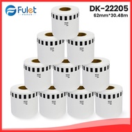 Compatible Label Paper Brother DK-22205 DK22205 - 62MM X 30.48M 10 Rolls