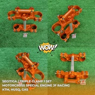TRIANGLE TRIPLE CLAMP 1 SET KTM HUSQ GAS GAS MOTORCROSS SPECIAL ENGINE JF RACING