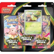 Pokemon ENG Mega Evolution Perfect Order 3 Pack Blister Chikorita 196214136748 (Pokemon Card)