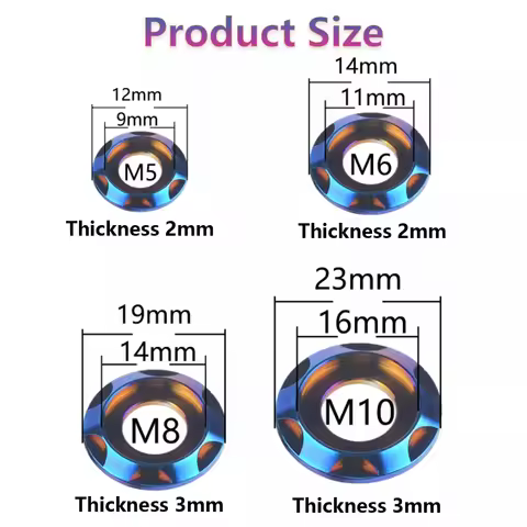 1Pcs/5Pcs Titanium Washer M5 M6 M8 M10 Step Washer for Automobile Motorcycle Washer Washer TC4 Bolt 
