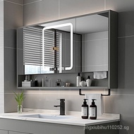 Bathroom Smart Mirror Cabinet Bathroom Toilet Hand Washing Toilet Cosmetic Mirror with Shelf Anti-Fog Wall-Mounted with Light