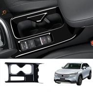 Car Glossy Black Center Console Water Cup Holder Decoration Cover Trim Stickers for   -V Vezel 2021 2022 LHD