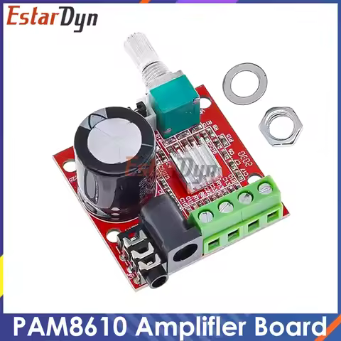 12V Mini Class D Amplifier Board PAM8610 2x7W RMS Stereo Power Audio Amp for Car Home PC Speaker