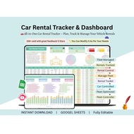 Car Rental Tracker - fleet management - car rental business - car rental google sheet