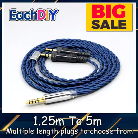 99% Pure Silver OCC Graphene Alloy Full Sleeved Earphone Cable For Sony MDR-Z1R MDR-Z7 MDR-Z7M2 With