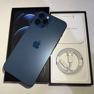 APPLE 太平洋藍 iPhone 12 PRO MAX 512G 電池100 保固2022六月 刷卡分期零利 無卡分期