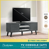 Tv Cabinet 4ft 6ft (180cm /120cm) with 2 soft closer door Tv Console Tv Table Flexidesignx KEPPEL
