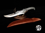 มีด​เชฟ​ยิงลายอินทรีผงาดฟ้า​ เหล็ก​7cr17​mov​ งานเต็ม