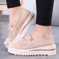 SY3 Fashion Women tassel Suede Leather Loafers Korean Platform Shoes Comfortable Shoes