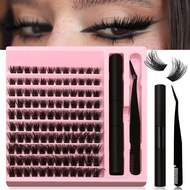 Lash Clusters Kit DIY Lash Extension Kit 8-16mm Cluster with Lash Bond and Seal Lash Applicator Tool