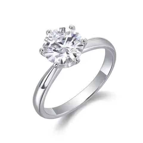 5 Carat Moissanite Ring For Women Sterling Silver Plated White Gold D Color Diamond Engagement Weddi