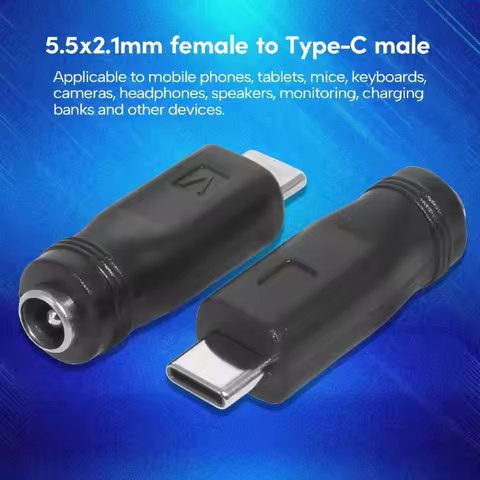 Professional DC5.5x2.1mm Power Adapter, Female to Male Converter Adaptor DC5521 to Mini USB/Micro US