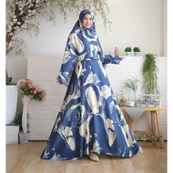 FC1- Violine LONG DRESS syari (Real pic) maxi busui back elastic waist ld 110 pj142 lb skirt 3m + be