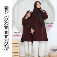 | HOT CHOCOLATE | BAJU TSHIRT MUSLIMAH SAFEEYA V3 | IRON LESS | BAJU SEDONDON IBU &amp; ANAK