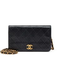 Chanel Vintage Black Quilted Lambskin Mini Full Flap Bag Gold Hardware, 1996-1997