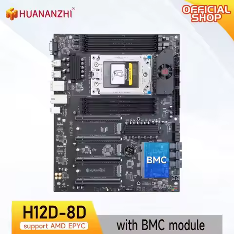 Placa base HUANANZHI H12D 8D AMD con módulo BMC compatible con CPU AMD EPYC 7002 7003 series 2,5G re