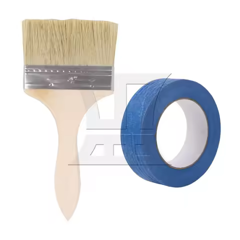 2 Pcs Stain Varnish Brush Tool 4" with Painter’s Tape 1.41" x 55 yds