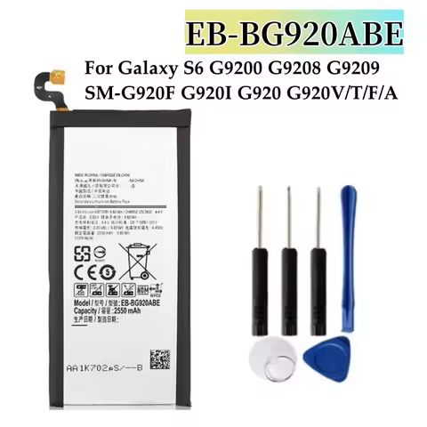 EB-BG920ABE EB-BG920ABA 2550mAh Battery For GALAXY S6 G9200 G9208 G9209 SM-G920F G920I G920 G920V/T/