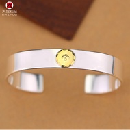 กำไลข้อมือลายนกบินแบบคลาสสิก Goros สะพานสูงทำมือเงอะงะกำไลข้อมือเงินแท้18K สำหรับผู้ชาย goros