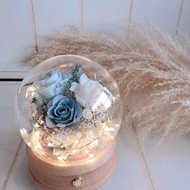 永生玫瑰水晶球夜燈/藍芽喇叭/莫蘭海洋款