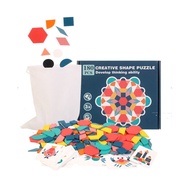 Morandi Color Wooden Shape Puzzle Pattern Blocks