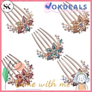 SK SK Fashion Hairpin Luxury Inlaid Flower Hair Comb Women Hair Accessories Elegant Bride Hair Jewel