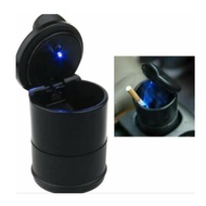 PROMO ASBAK PORTABLE MOBIL LED CAR ASHTRAY ASBAK MOBIL HITAM POLOS ORI