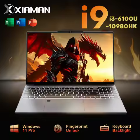15.6“ Gaming Laptop Computer Intel i9 10980HK i3 6100 Laptop PC Gamer 16GB RAM 1TB SSD Fingerprint U