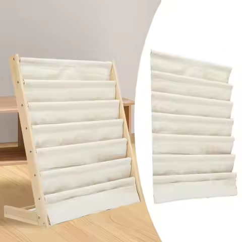 Kids Bookshelf Pocket Bookcase Pocket Replace 7 Tiers Pocket for Children Room,