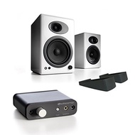 Audioengine A5+ Premium Powered Bookshelf Speakers with Stands (White) and D1 Premium 24-Bit DAC...