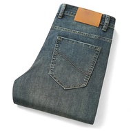 Lee Dex ผู้ชายฤดูร้อนบางขาตรงกางเกงยีนส์ SLIM FIT กางเกงขายาวสบาย Breathable น้ําหนักเบา DENIM กางเก