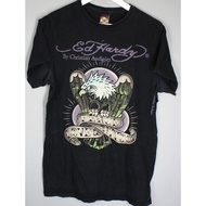 Ed Hardy100% Cotton Design Men's and Women's Unique Print Black Hawk Skeleton T-Shirt Summer New Top