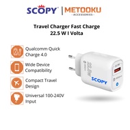 Scopy Travel Charger Fast Charge QC 4.0 22.5W White Universal Input 100-240V Volta